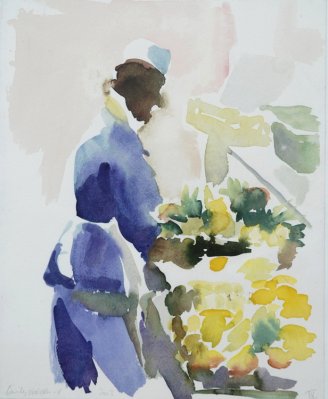 Le cuisinier, aquarelle, 26 x 32 cm